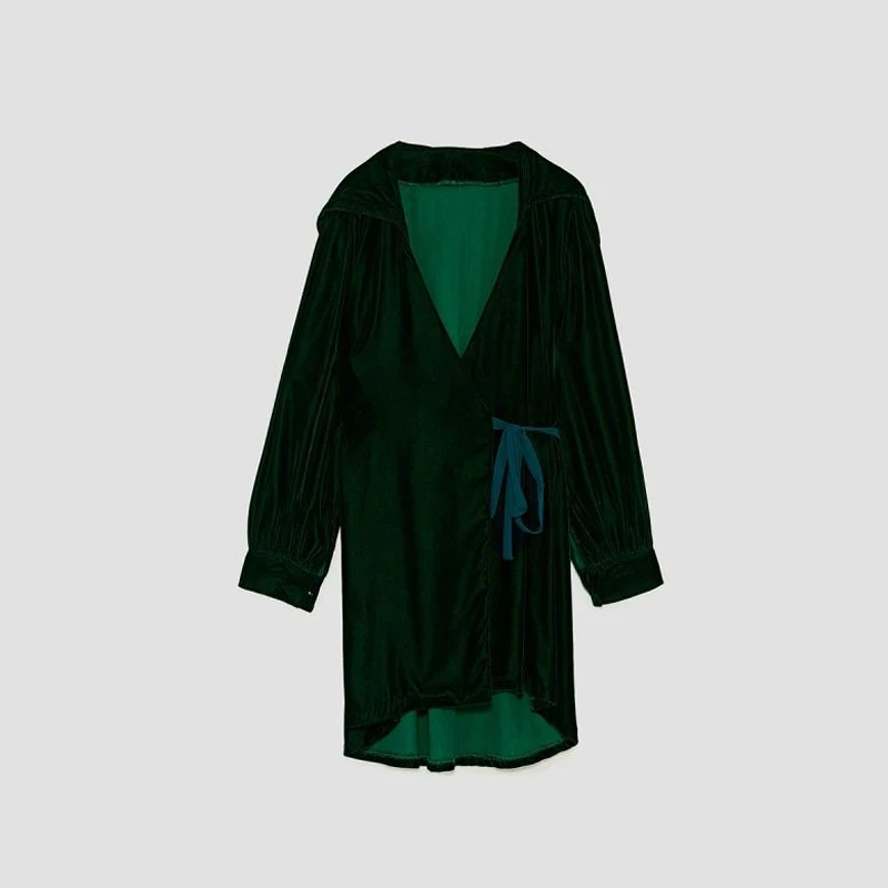 RichLuLu 2017 Sexy Vintage Velvet Mini Dress Women Hooded Solid Green Lace-Up Waist Buttons Female Elegant Vestidos Casual | Женская
