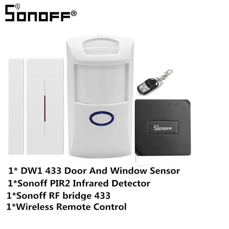 Sonoff Smart Switch RF Bridge 433 433 МГц+ датчик движения PIR 2+ дверной и оконный Wifi Пульт дистанционного управления DIY таймер умный дом автоматизация
