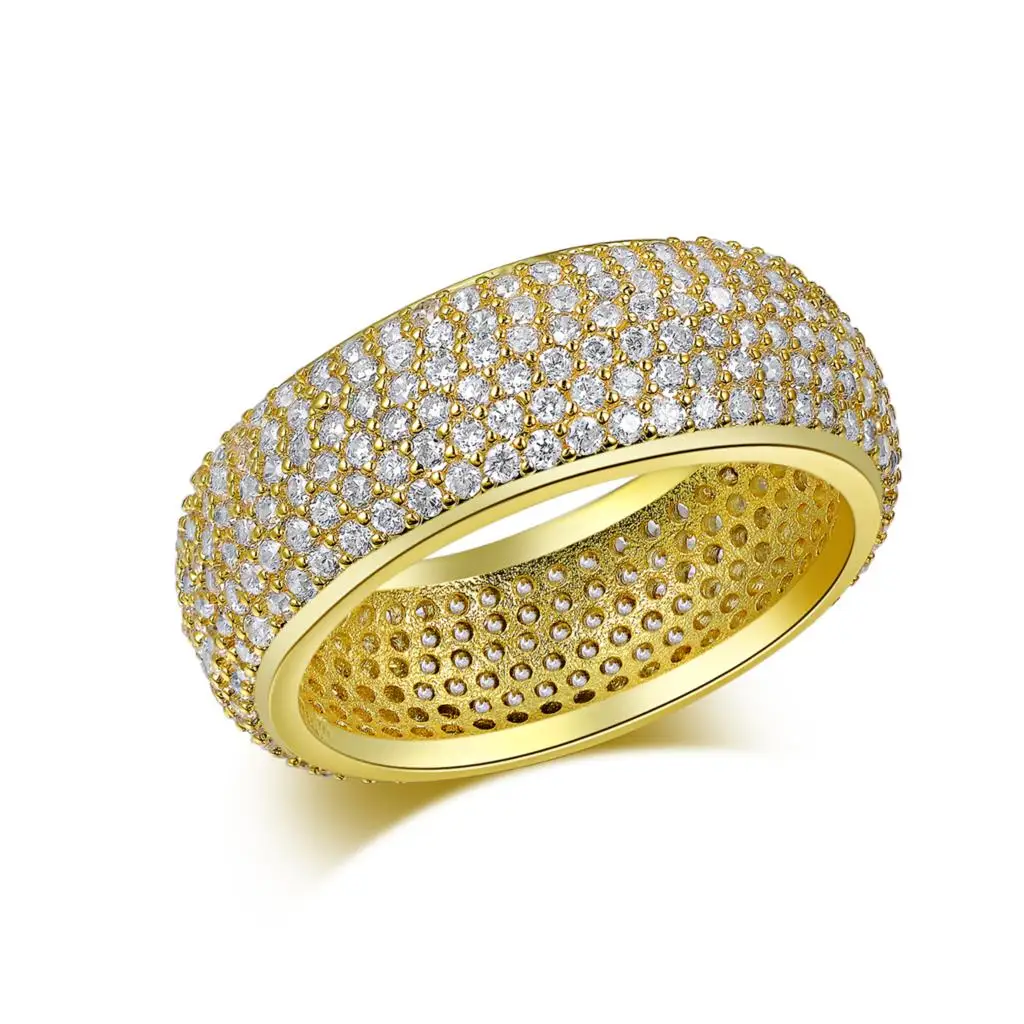 

Женское Обручальное кольцо с фианитом AAAA, золотистое кольцо с круглым кольцом, 6, 7, 8, 9