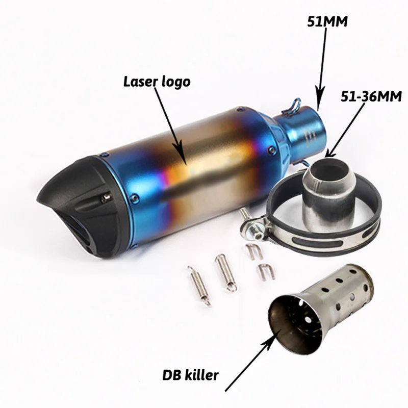 51 мм Универсальный мотоциклетный глушитель выхлопной трубы SC Laser для KAWASAKI ниндзя