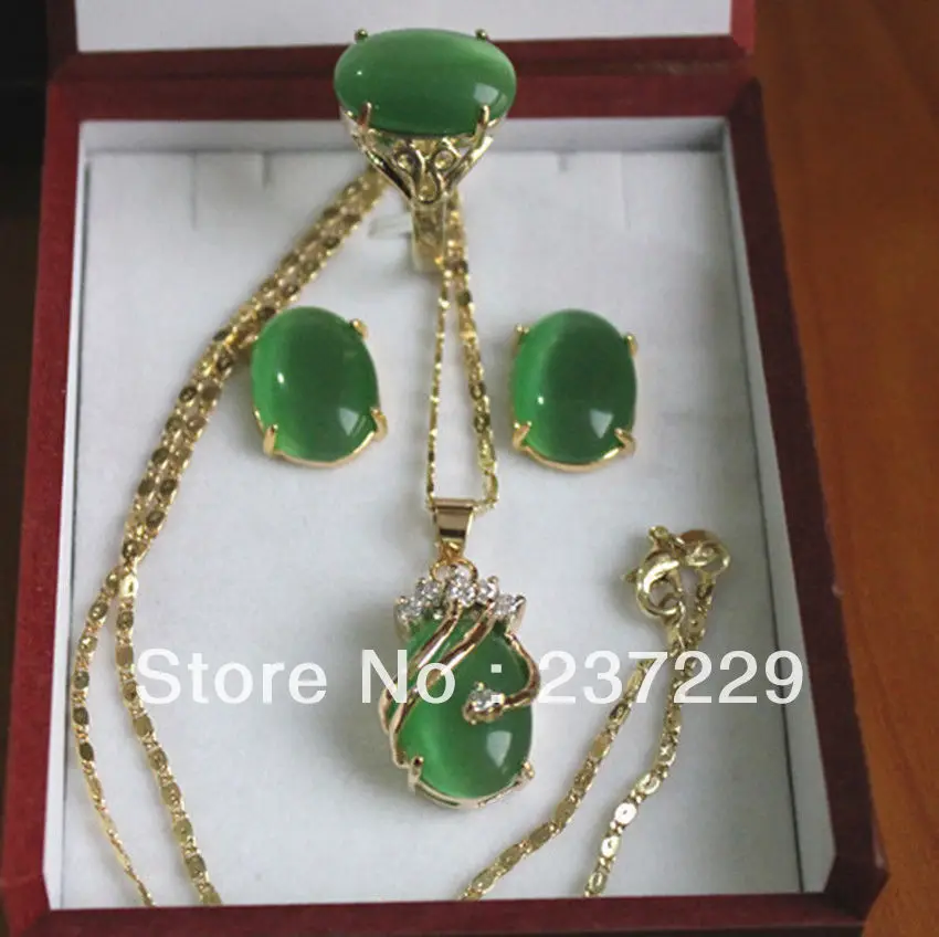 БЕСПЛАТНАЯ ДОСТАВКА ^ Изысканный зеленый камень инкрустация кристалл кулон