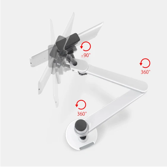 Miglior OA-8 Desktop Clampping Full Motion Altezza Regolabile Doppio Braccio Titolare Tablet PC + Braccio Singolo Monitor Holder Tablet PC Stand
