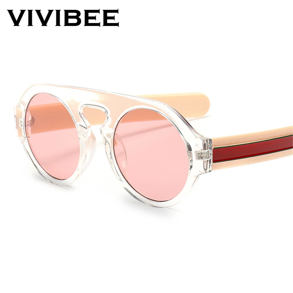VIVIBEE винтажные круглые желтые солнцезащитные очки с линзами для женщин и мужчин