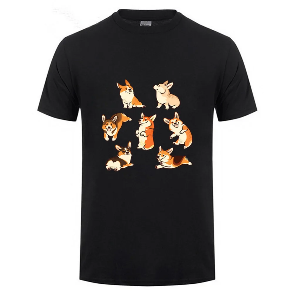 2019 мужские футболки с принтом Jolly corgies Corgi модные дизайнерские топы крутая уличная