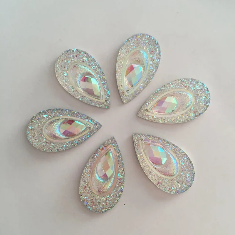 Стразы в форме павлина с пурпурной смолой 16 х28 мм 100 шт. 2 отверстия C69 * 10 | Дом и сад