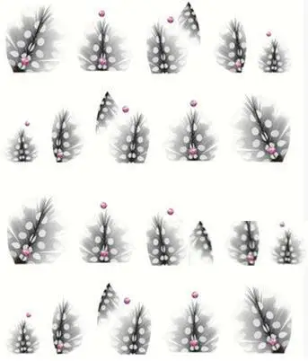 Хит 11 стильных стикеров для ногтей перо водяной знак переводные наклейки