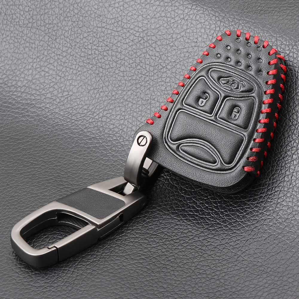 Remote 3 Buttons Car key Leather Case Fob Cover For Chrysler Jeep Dodge Ram Caliber Nitro Patriot Pacifica Liberty | Автомобили и