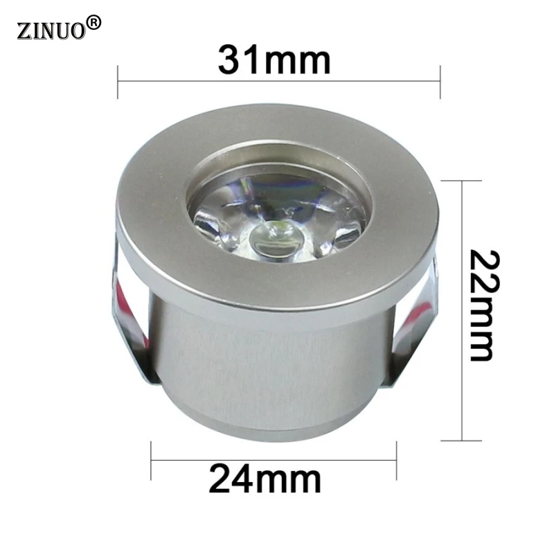 ZINUO 10 шт./лот Мини светодиодный потолочный светильник для шкафа 1 Вт 3W светодиодный встраиваемый шкаф Точечный светильник включает светодиодный драйвер белый, теплый белый AC85-265V