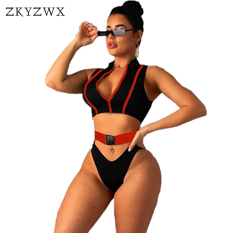 ZKYZWX комплект из двух предметов неоновый сексуальный боди летний Боди пляжный