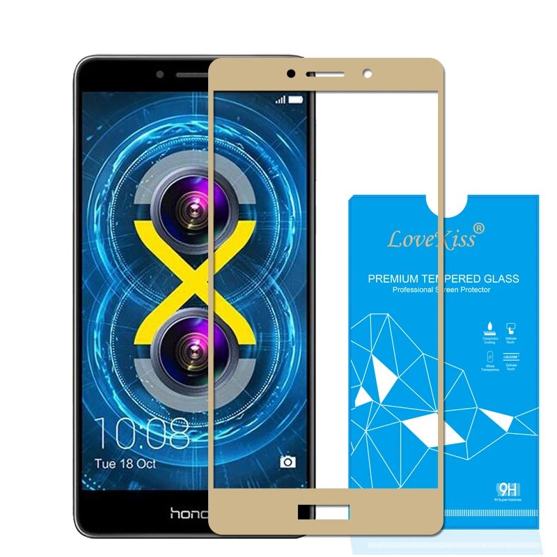 Lovekiss 9H полное покрытие закаленное стекло для Huawei Honor 6X GR5 2017 Mate 9 L чехол Защитная