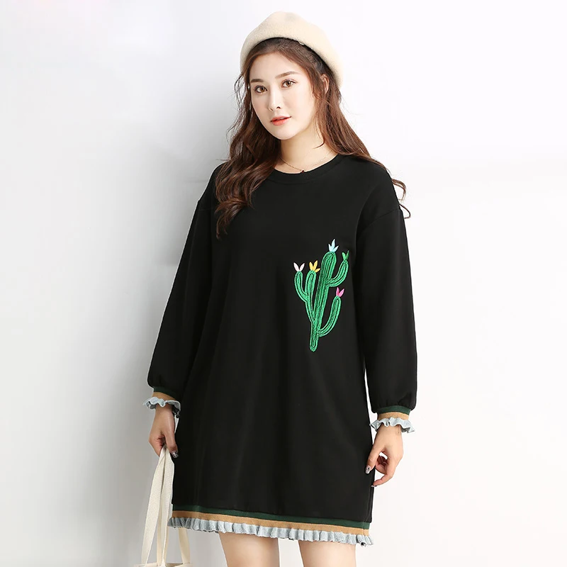 Большой Размер Женская одежда 2018 Весенняя мода Винтаж с рукавом бабочкой платье