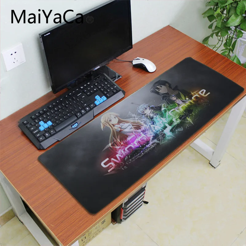 Maiyaca Аниме САО меч асуны арт онлайн мышь настольный коврик для мыши игровой коврик для мыши для ПК ноутбука большой коврик для мыши геймер Настольный коврик - Цвет: Lock Edge 30X90cm