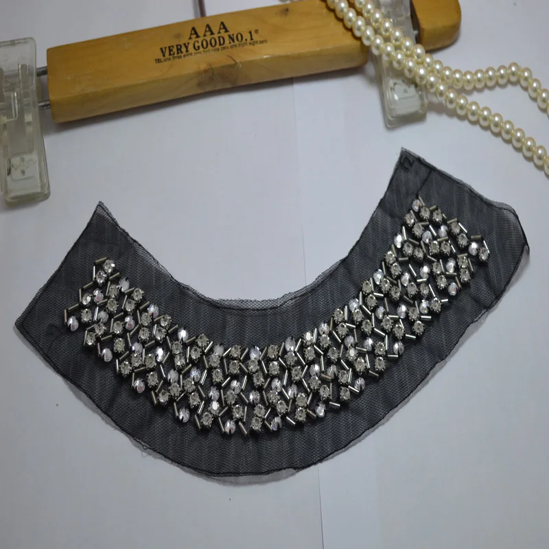 1 шт. красивый зеленый черный розовый вышитый бисером кружевной воротник из