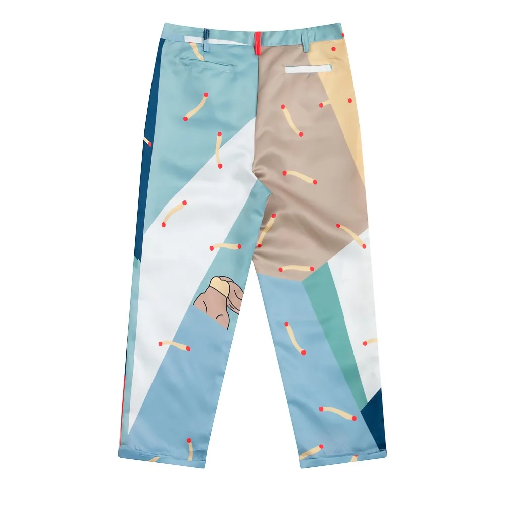 Милые Яркие летние новые повседневные свободные брюки до щиколотки с игривым