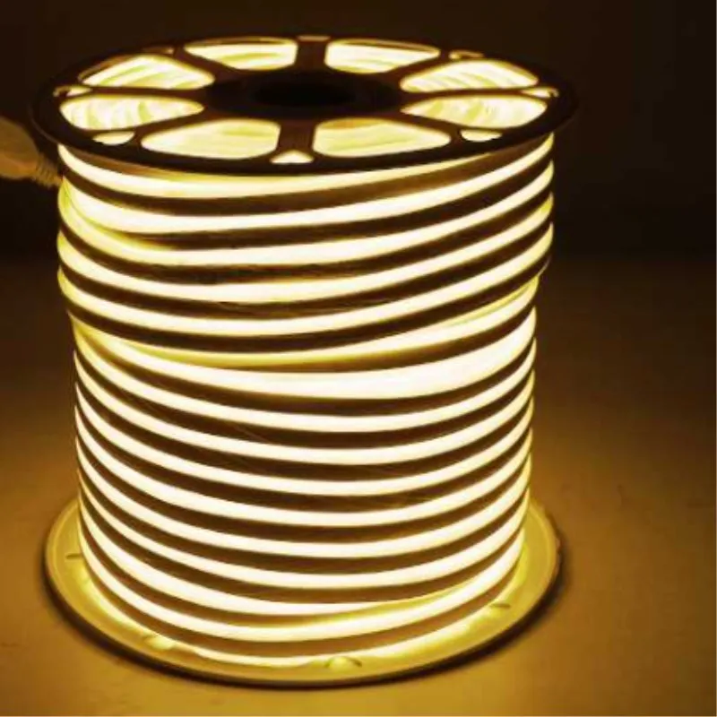 Тёплый белый Светодиодный неоновый светильник 220 V/12 V SMD2835 120 Led/M водонепроницаемый гибкий светильник IP67 праздничный декоративный неоновый светильник s CRI 90 - Испускаемый цвет: Тёплый белый
