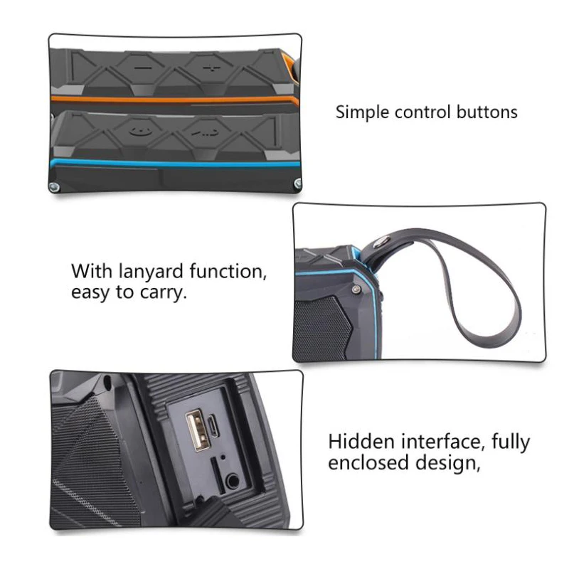 Новый Уличный портативный водонепроницаемый bluetooth динамик с мощными басами