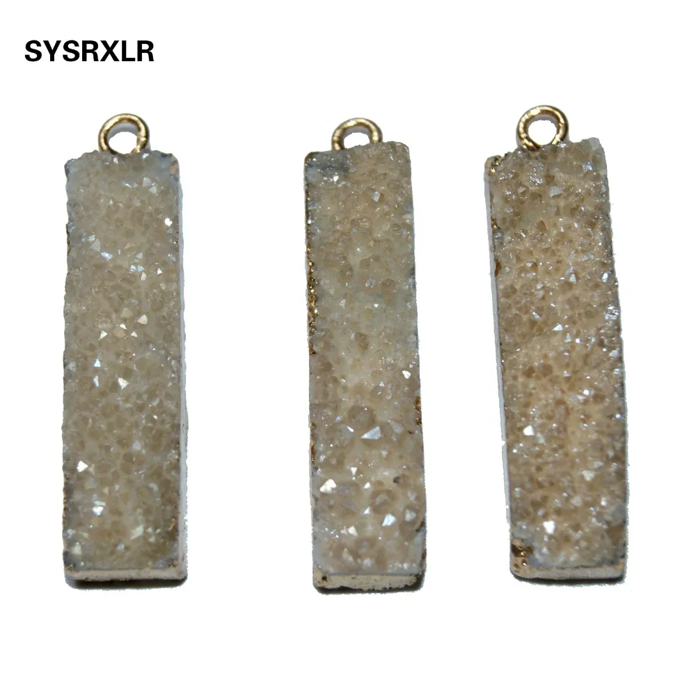 Оптовая продажа уникальный Прямоугольный кулон из натурального драгоценного