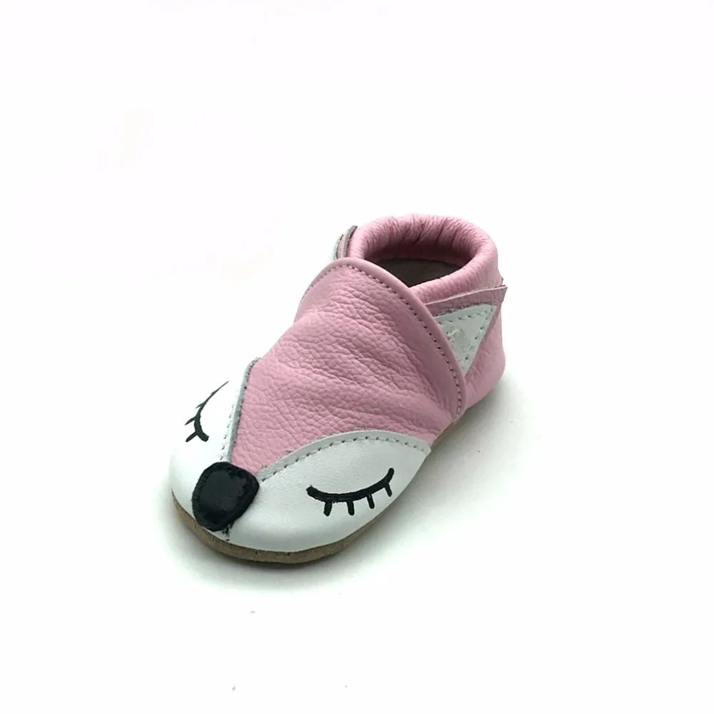 New design fox carton baby shoes spring/autumn genuine leather newborn boys/girls infant toddler crib moccasins |