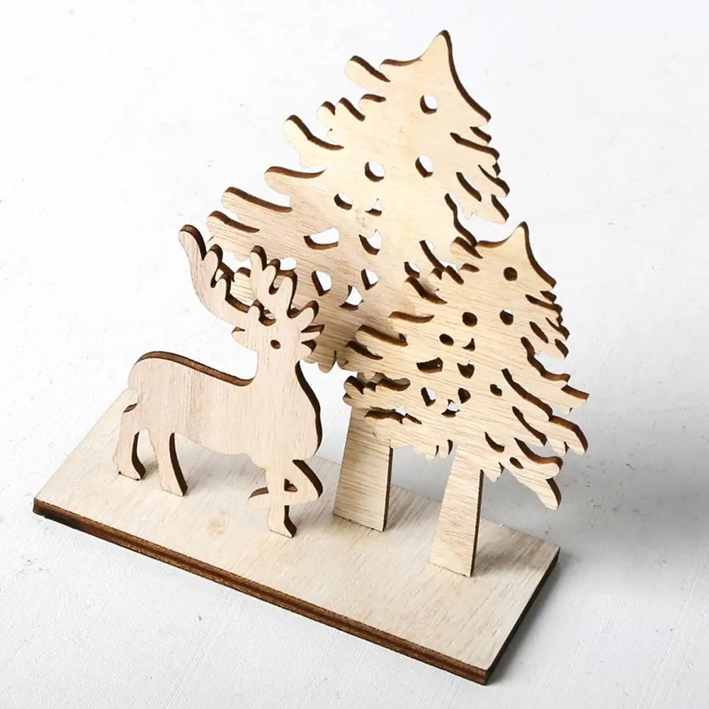 Рождественская вечеринка украшения для дома деревянные елки лося креативные