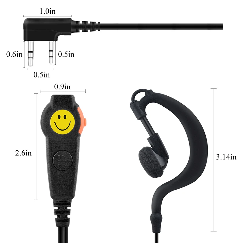 Портативная рация наушники Однопроводная гарнитура с G петлей микрофоном и