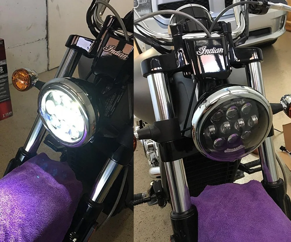 5,75 дюймов светодиодные фары Halo Кольцо DRL ангельские глазки для Harley Sportster Touring супер Glide Dyna Sportster Moto 5 3/" налобный фонарь