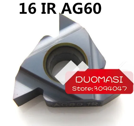

Твердосплавные режущие вставки 16IR AG60, внутренняя резьба по 60 градусов, Indexable Токарные Вставки для Резьбовая фреза, токарный инструмент