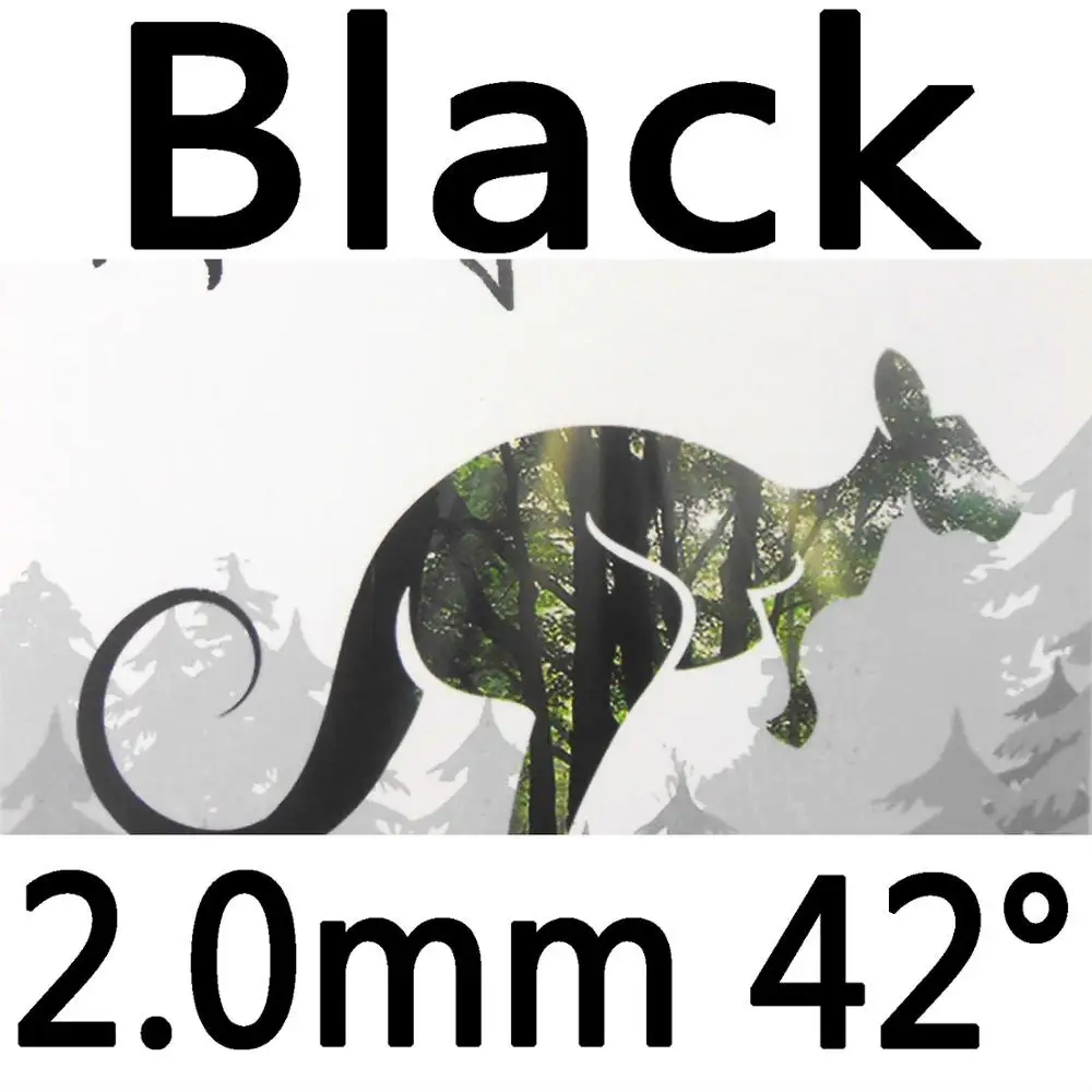 black 2.0mm H42 61 секундный кенгуру Pips-в настольном теннисе резиновый с белой губкой - Цвет: black 2.0mm H42