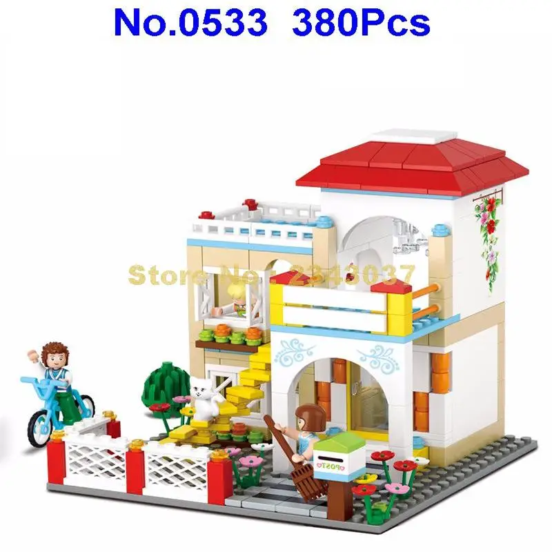 Sluban 0533 380 шт. городской милый дом розовый мечты девочка игрушечный