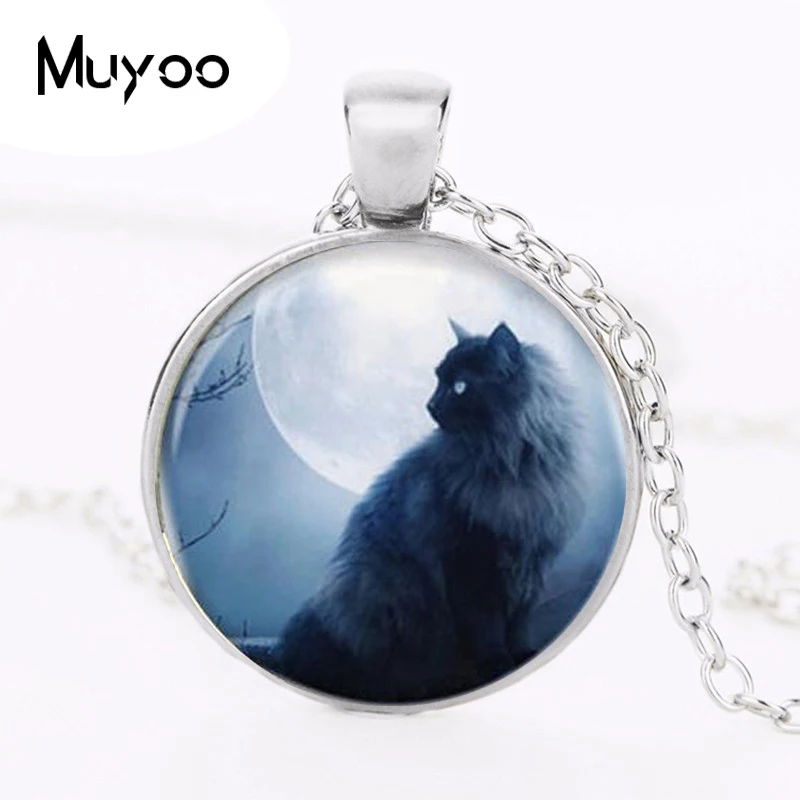 1 шт./лот ожерелье с подвеской в виде черного кота кошки Инь-Янь для женщин круглая