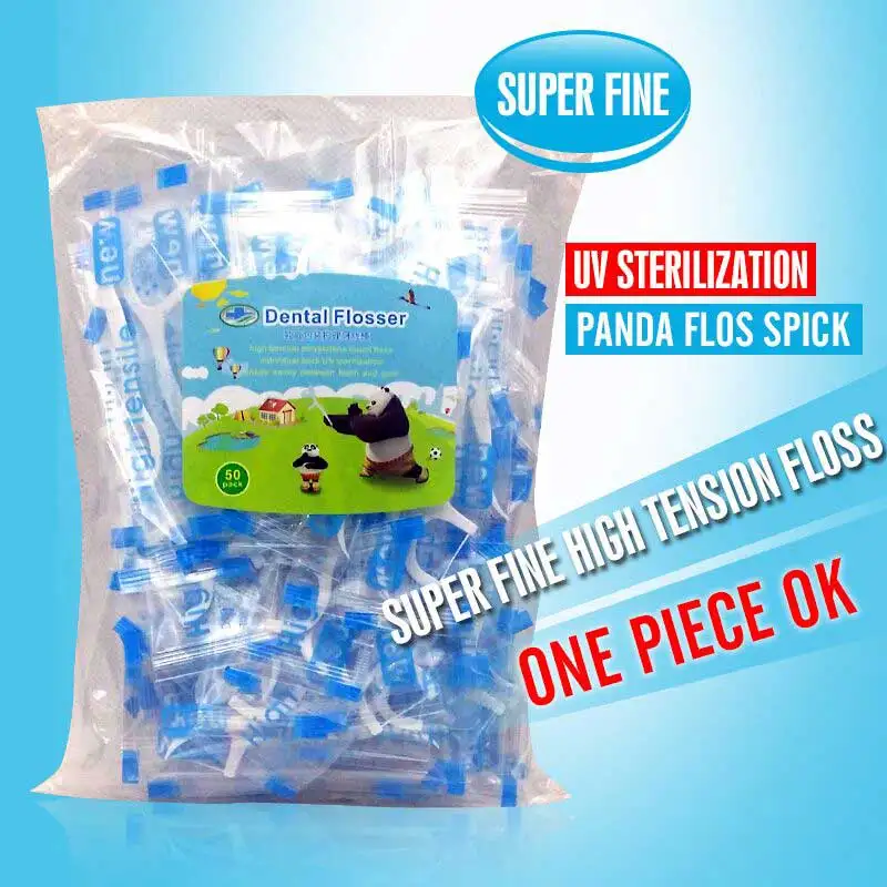 

Free shipping Panda Dental Flosser UV sterilize individual packing 300pack superfine Toothpicks Stick Floss Interdental Brush