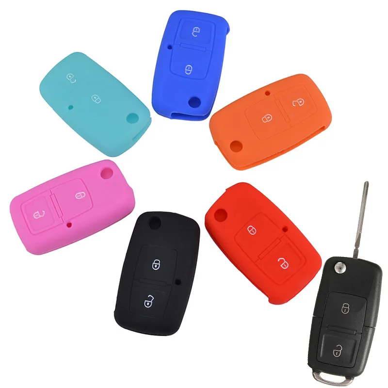 2 кнопки силиконовый чехол для ключей Vw MK4 Seat Altea Alhambra Ibiza Polo Golf 4 5 6 Transporter Amarok