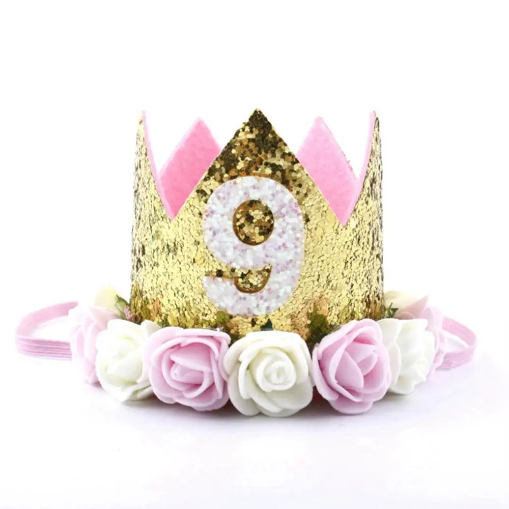 9 Crown Taoup 1 шт одна первая шляпы для вечеринки по случаю Дня рождения 1-я 2-я 3-я Корона День рождения шляпы номер один вечерние украшения Детские аксессуары Новорожденный ребенок - Цвет: 9 Crown