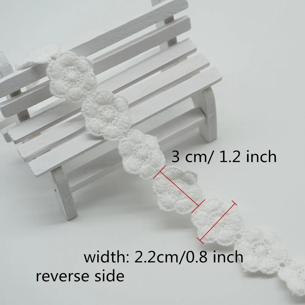 Кьюсак 2 ярдов см крем с цветочным принтом и кружевной отделкой лента хлопка для