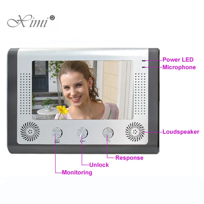 7 ''TFT lcd Проводной видео-телефон двери визуальный видеодомофон спикерфон домофон система с водонепроницаемой наружной ИК-камерой