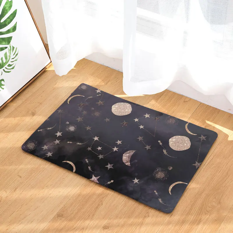 Противоскользящий водонепроницаемый напольный коврик Космическая Звезда Луна