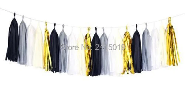 20x Новый 14 &quot35 см черный белый серый золотой папиросная бумага с кисточками