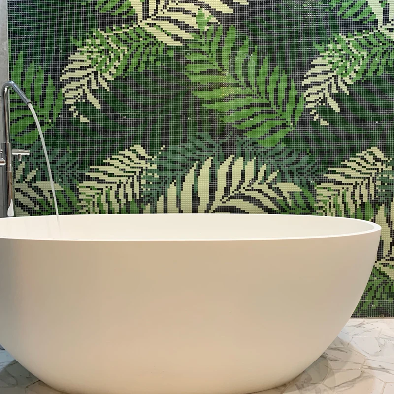 Стеклянная мозаичная плитка выполненная на заказ современный простой фон