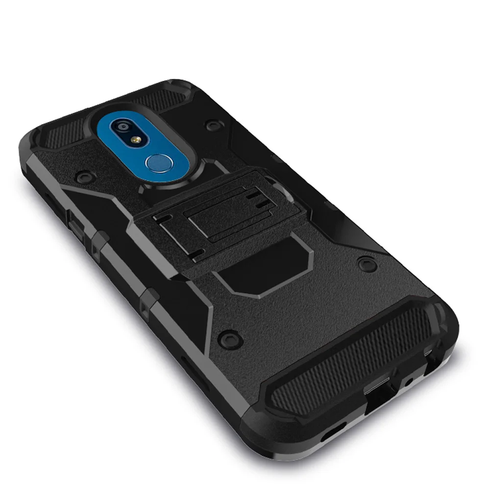 For LG K40 Armor Case Belt Clip Holster Shockproof Kickstand Cover Lg K12 + Plus model x42 | Мобильные телефоны и
