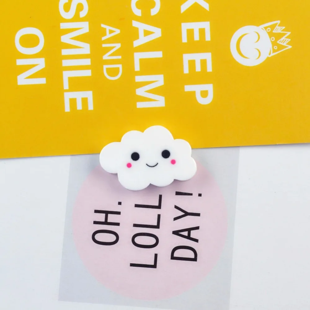 

FOURETAW 1 Piece Cartoon Kids Kawaii Small White loud Fridge Magnets Souvenir Magnetic Sticker