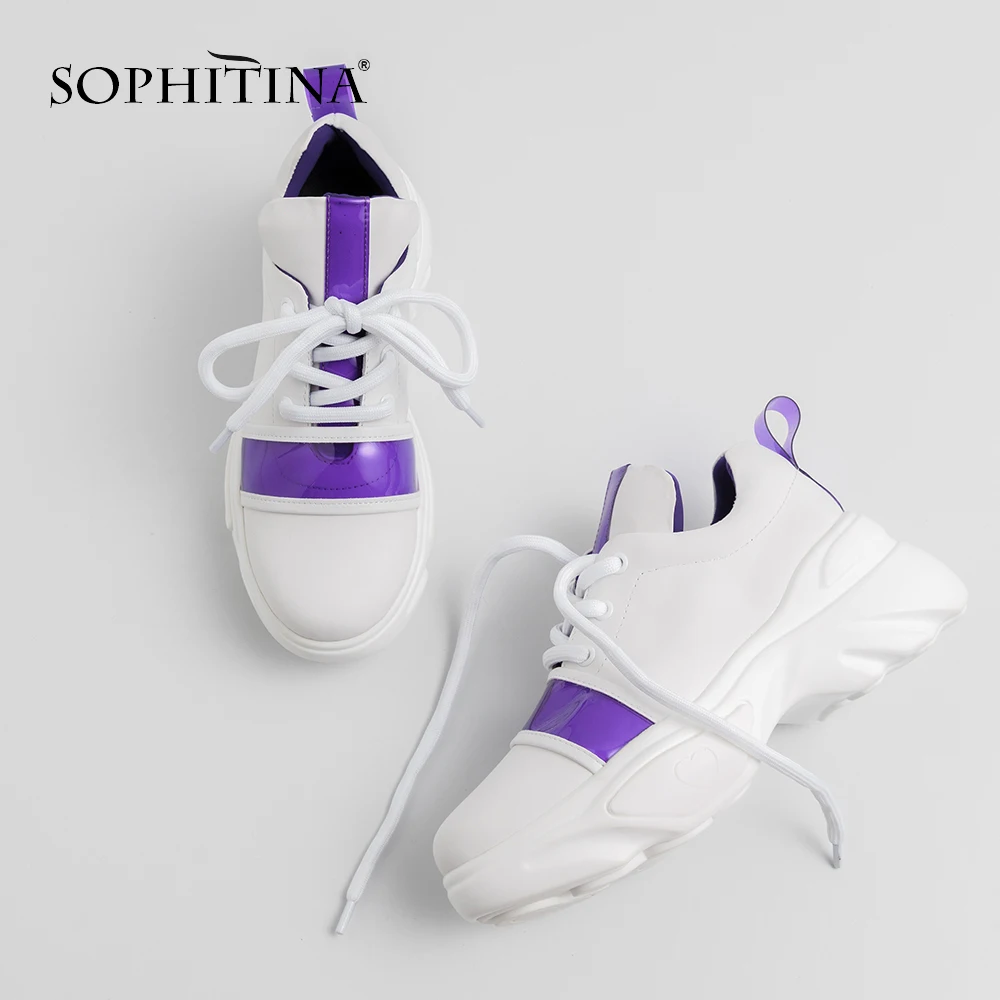 Женские кроссовки SOPHITINA с закругленным носком повседневные уличные на шнурках
