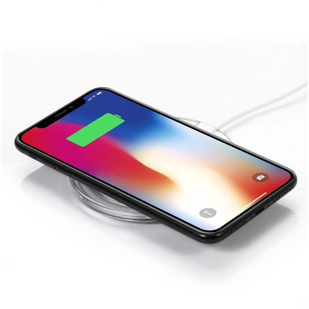 Беспроводное зарядное устройство Qi для iPhone X 8 Plus прозрачная Беспроводная зарядка