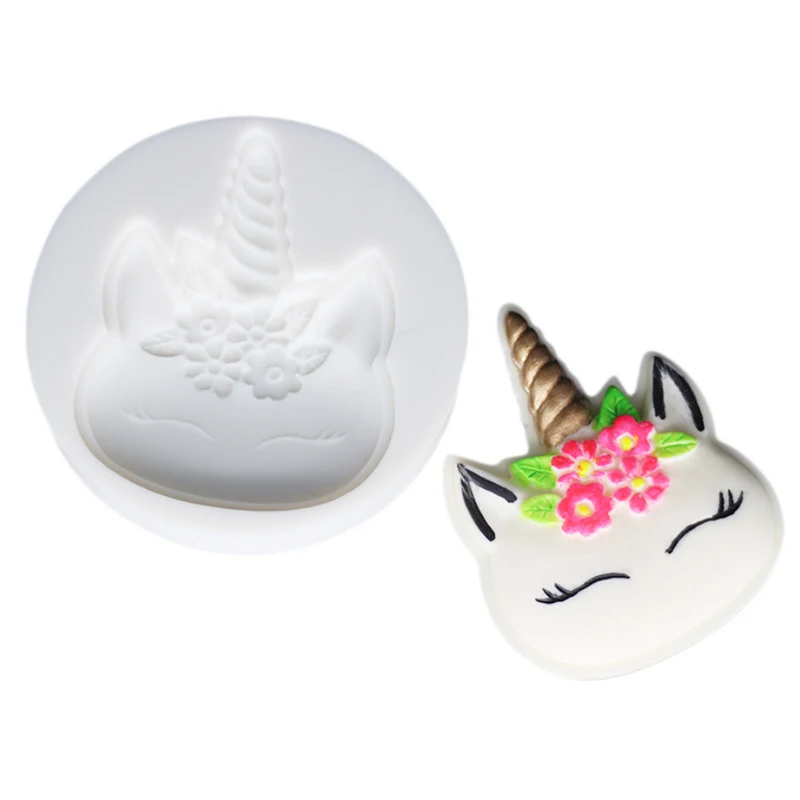 Милая силиконовая форма в виде единорога для украшения торта шоколадной мастики