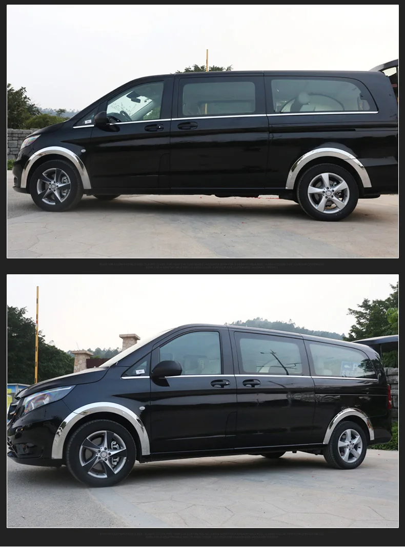 Lsrtw2017 abs колеса автомобиля арки планки для mercedes benz vito w447