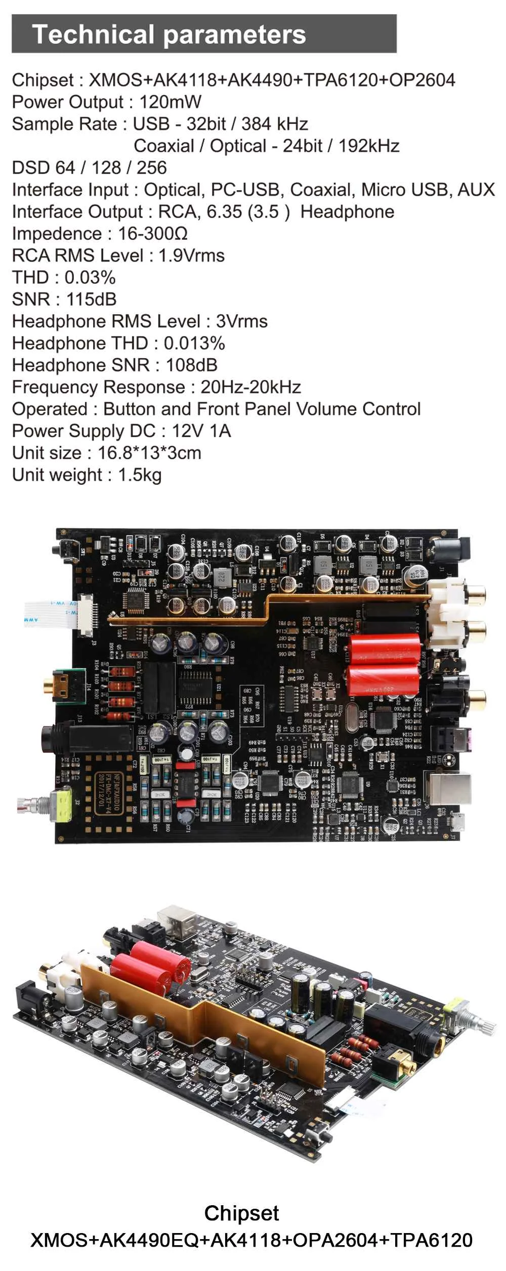 FX-AUDIO DAC-X7 XMOS AK4490EQ USB DAC декодер HiFi аудио усилитель для наушников DSD256 OPA2604 TPA6120