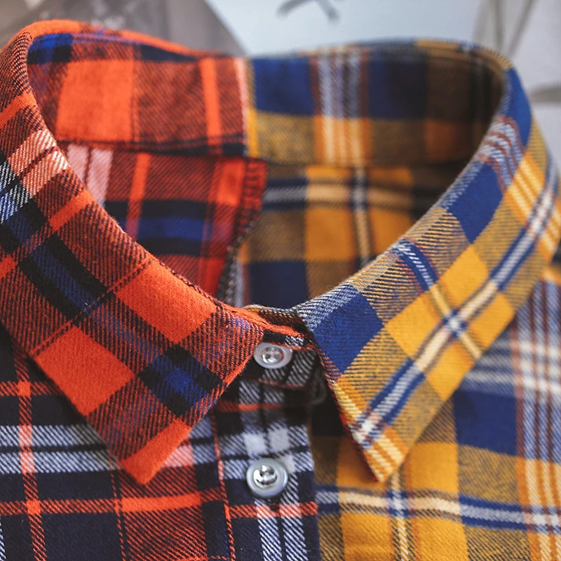 Женская мода плед воротник красный и желтый проверить остроконечные съемные