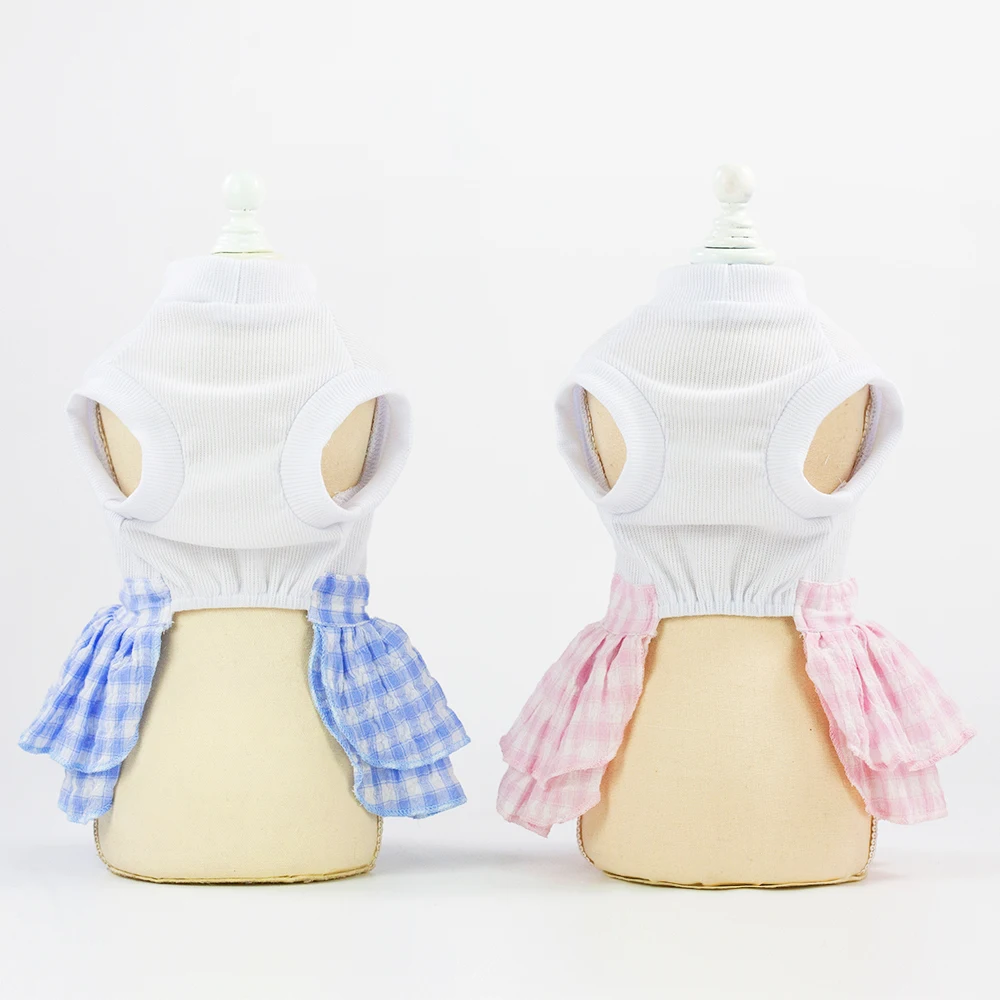 Платье для собак одежда с сердечками летняя юбка в полоску платья маленьких из