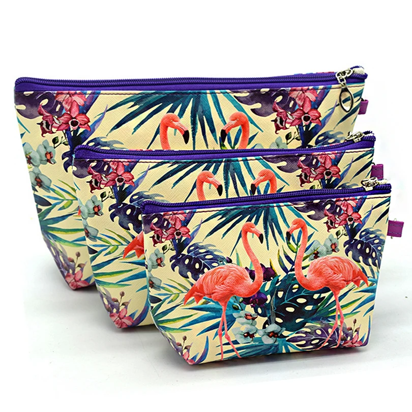 Женская косметичка с принтом единорога из трех предметов водонепроницаемая