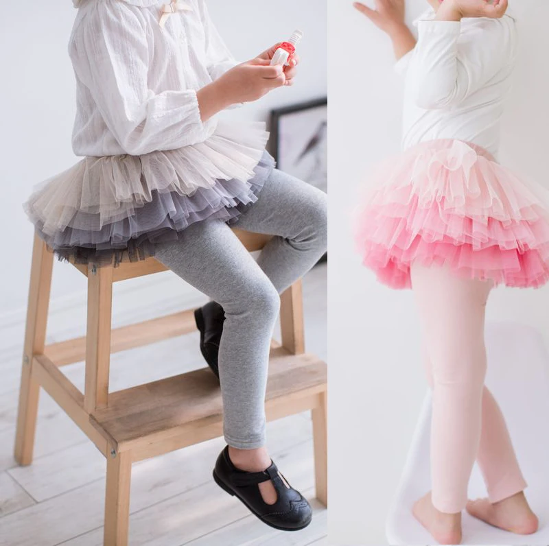 Leggings for girls 2018 Spring Girls pants kids tutu leggings lace Pink full cotton warm baby children | Детская одежда и обувь