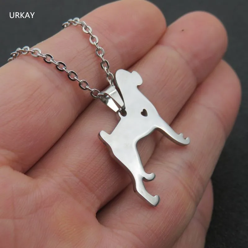 Gold-color Puppy Love Heart Necklace Pendant Stainless Steel Pet Jewelry DIY Pets Gift | Украшения и аксессуары