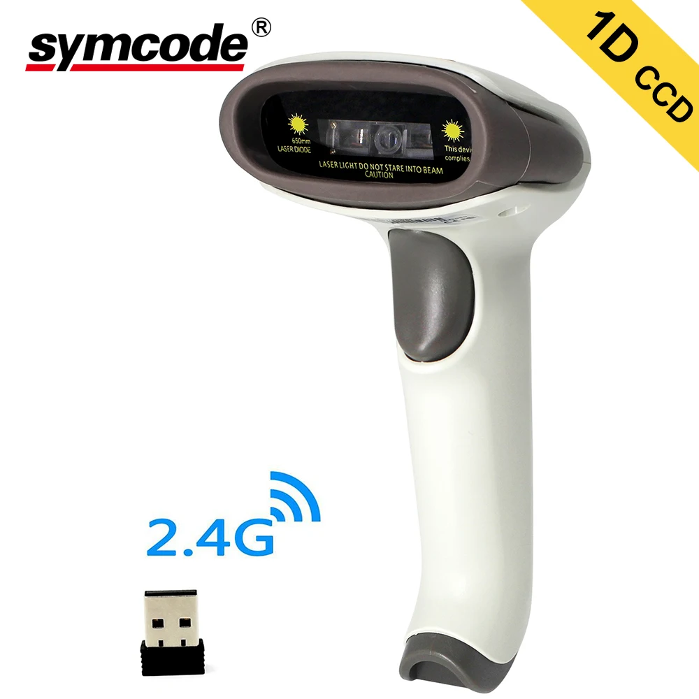 Беспроводной сканер штрих-кода Symcode 1D CCD 2 4G беспроводной USB считыватель с
